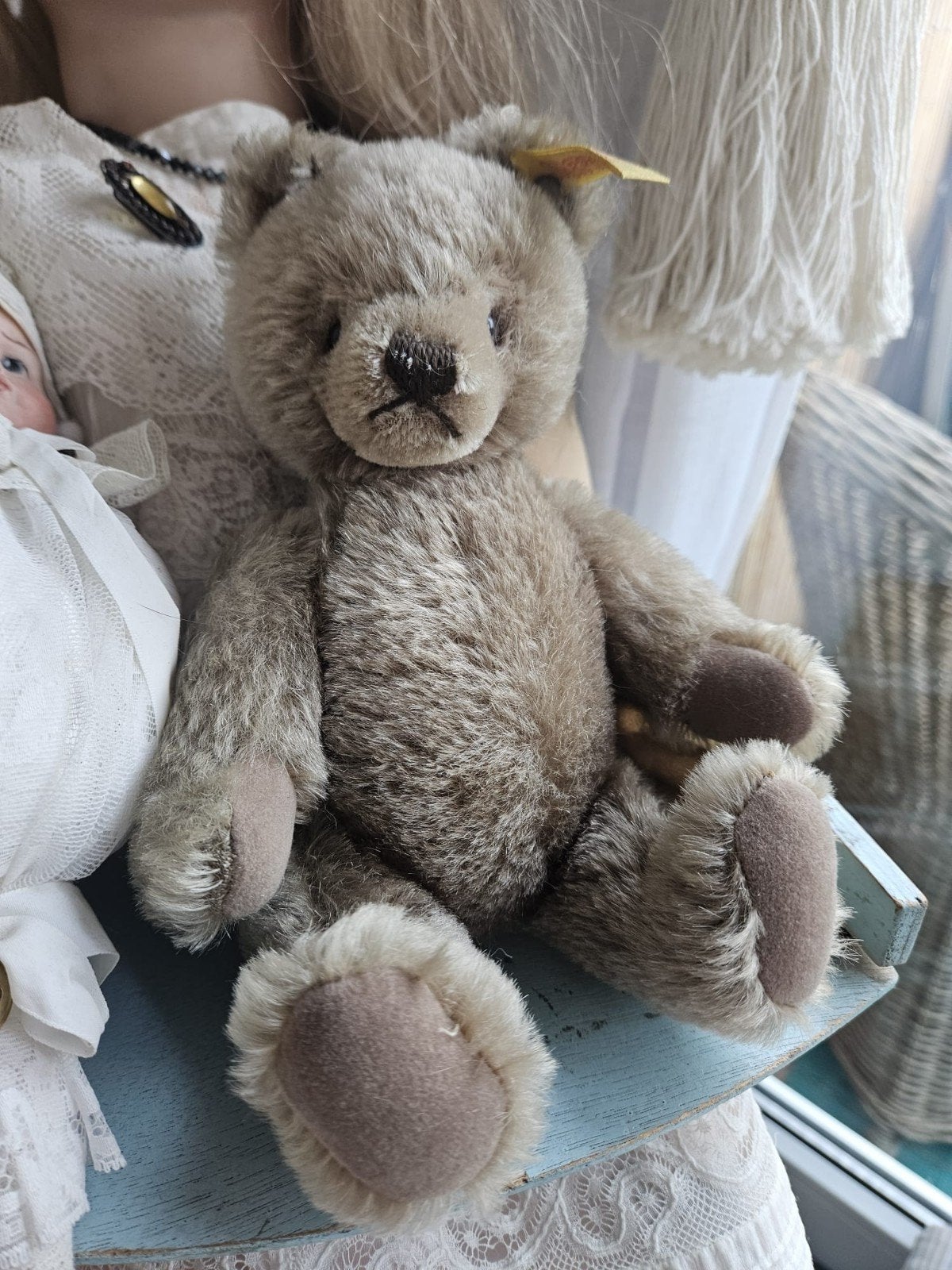 Oud Steiff Beertje 25 cm met label, nette staat, Ophalen of Verzenden