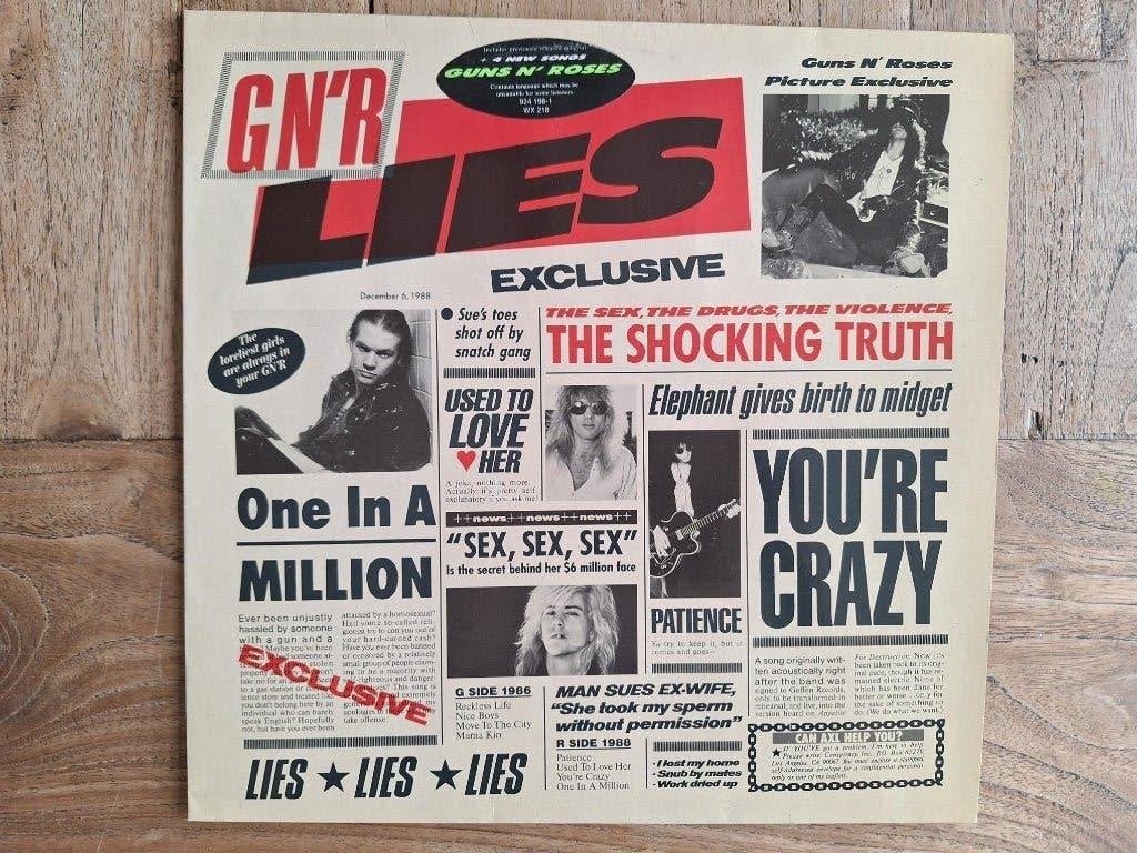 Guns N' Roses, Lies, 9241981-1 WX 218,1988,europe,, LP, Ophalen of Verzenden, Zo goed als nieuw, Inclusief binnenhoes