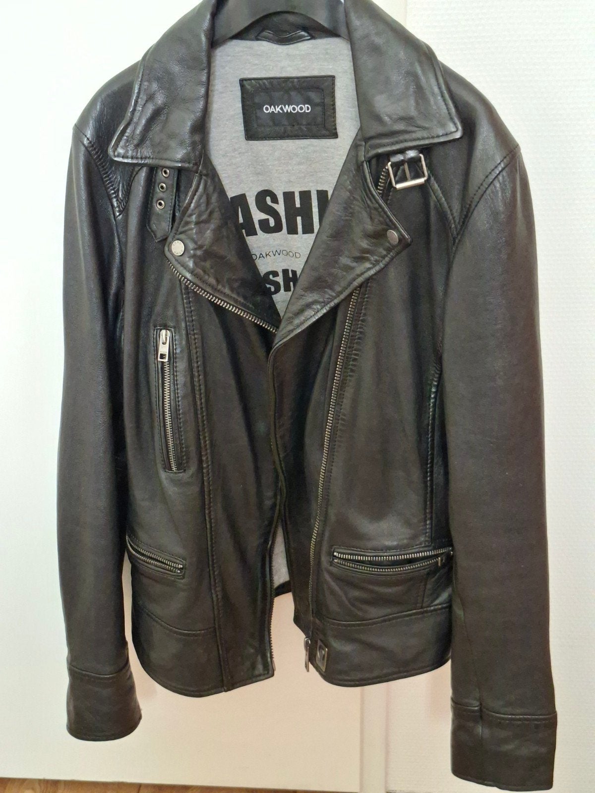 Leren biker van Oakwood  zwart,maat:L. Nieuw., Kleding | Dames, Ophalen of Verzenden, Nieuw, Zwart