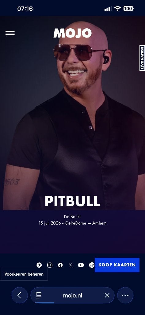 pitbull golden circle, Tickets en Kaartjes, Eén persoon, Juni