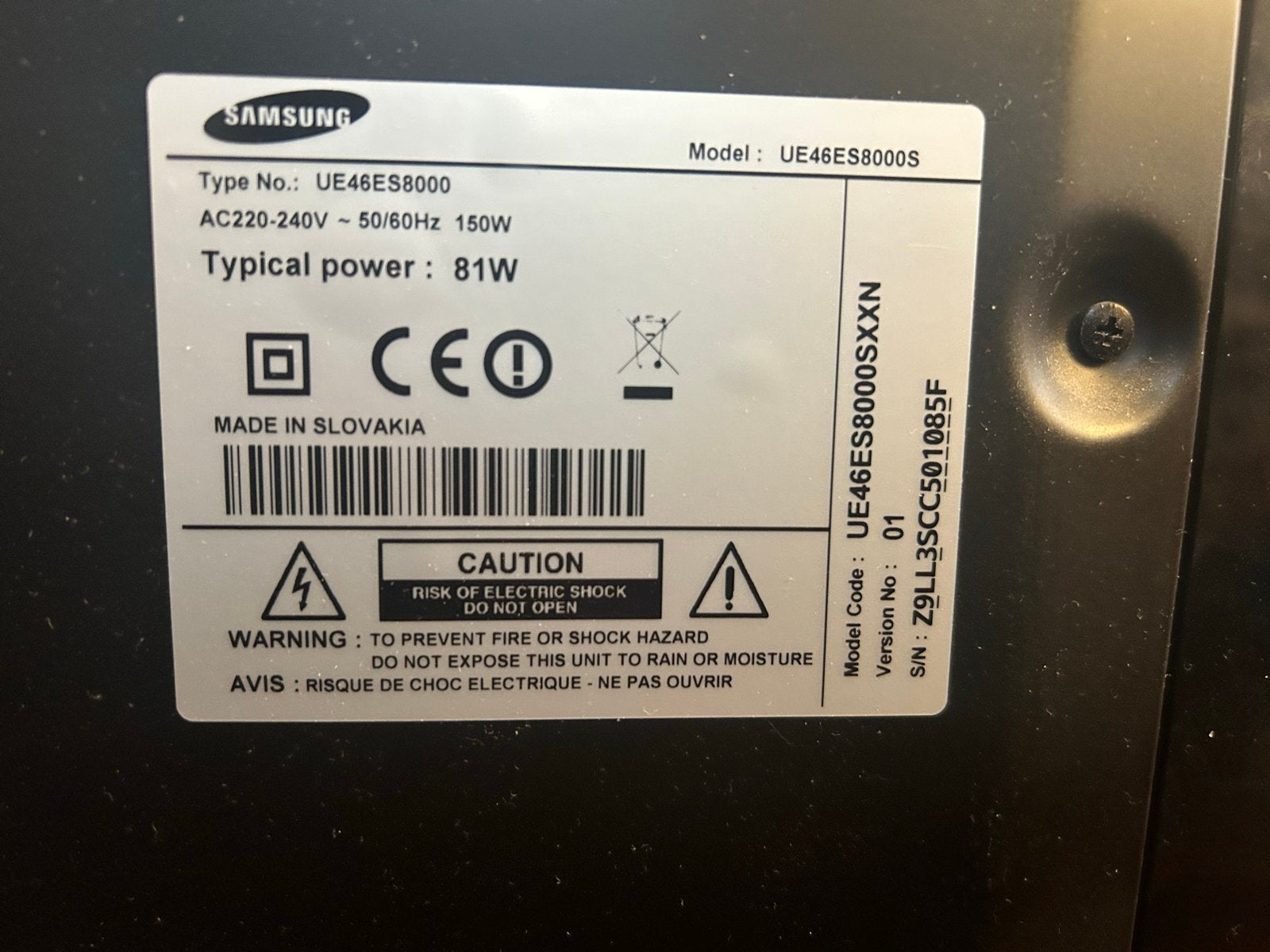 Samsung TV UE46S8000 met defecte schermlijnen, Ophalen, Samsung, 100 cm of meer, Smart TV