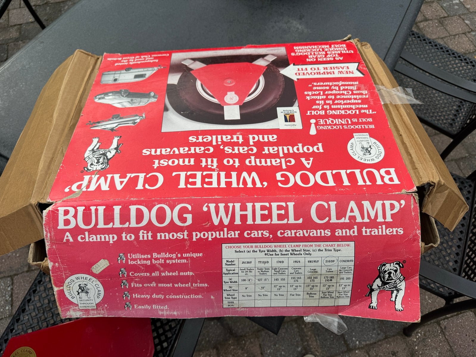 Bulldog wielklem voor caravan–weinig gebruikt–in nette staat, Ophalen, Zo goed als nieuw