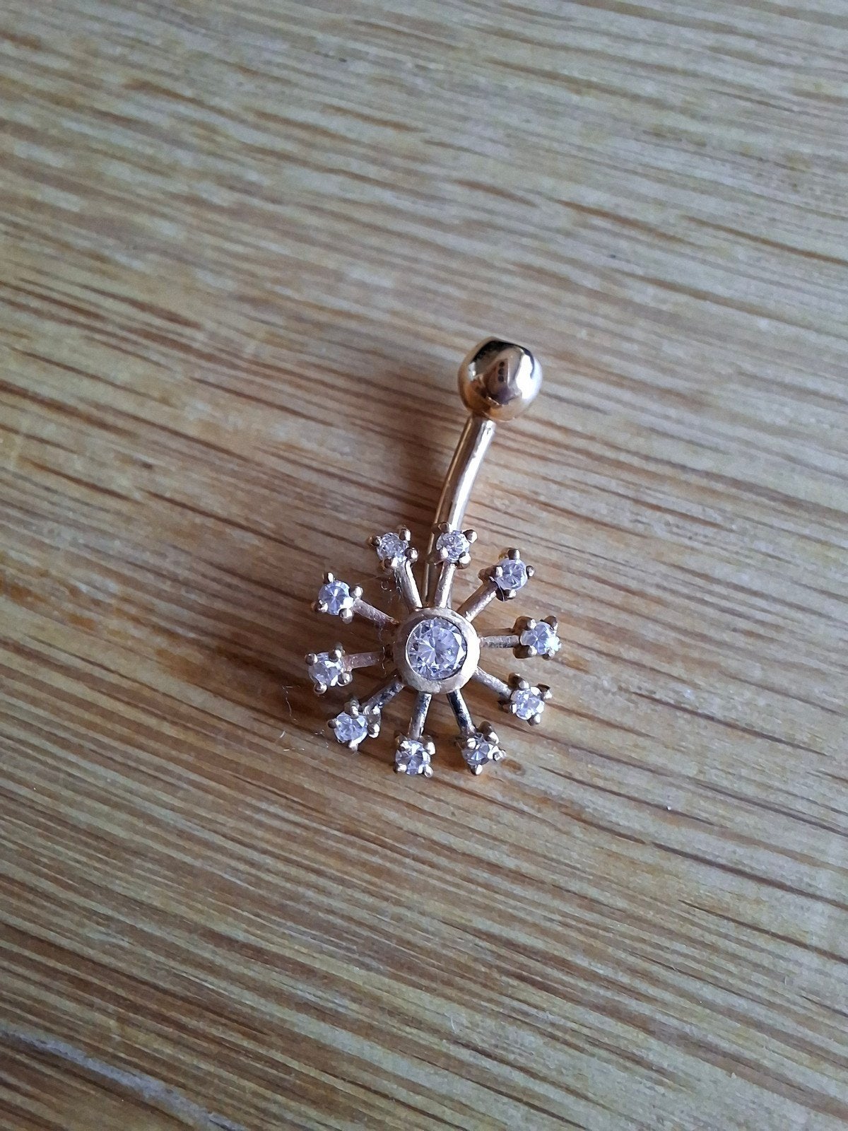 NIEUW! 14k gouden navelpiercing met kristal (4 stuks), Sieraden, Tassen en Uiterlijk, Piercings, Navelpiercing, Nieuw, Ophalen of Verzenden