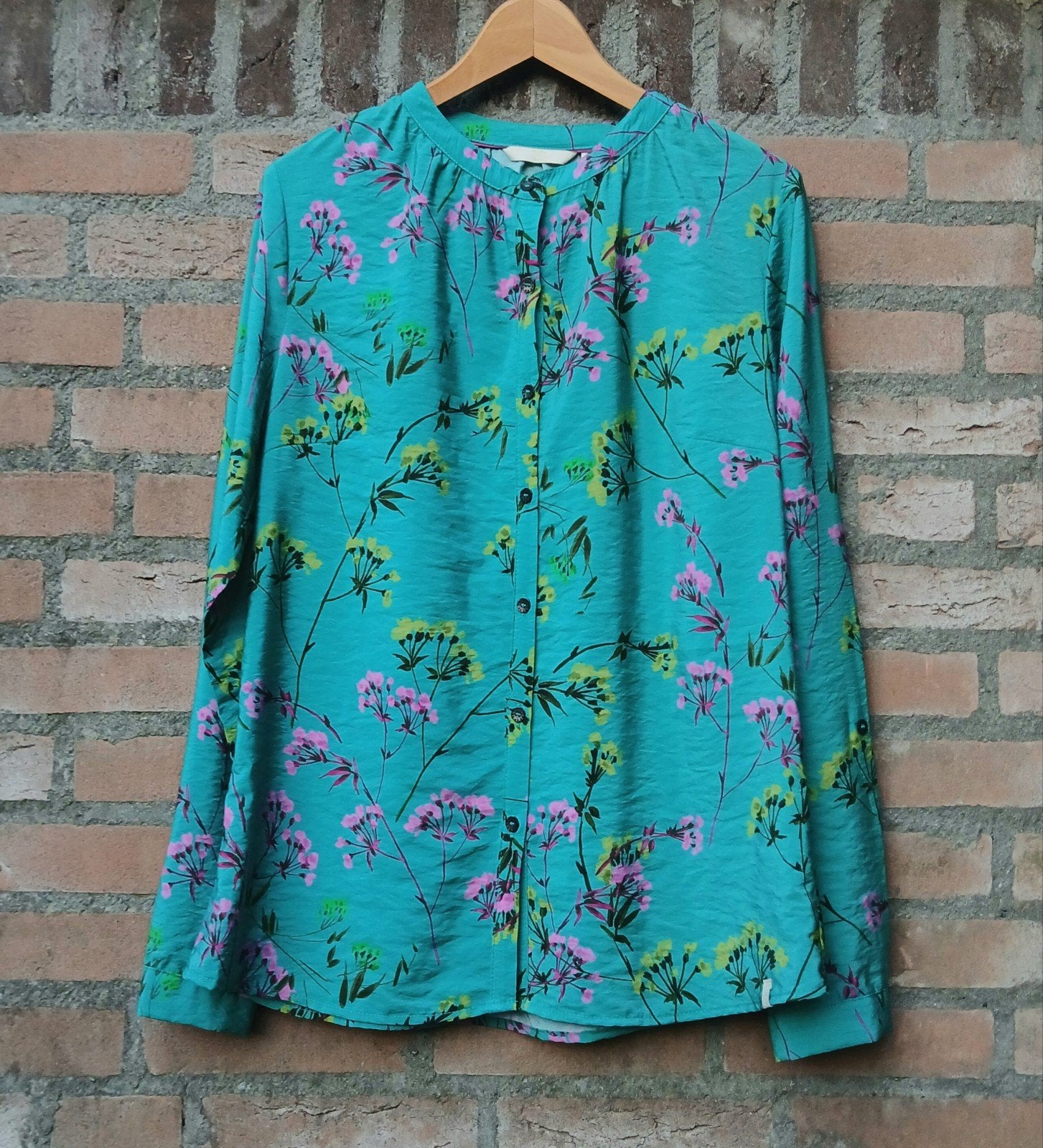 Zee groene gebloemde tuniek top m/serafino kraag Didi M / 38, Kleding | Dames, Blouses en Tunieken, Maat 38/40 (M), Nieuw, Didi