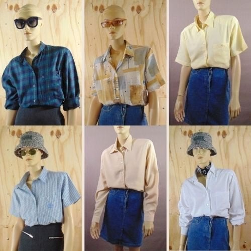 Bundel 6 vintage blouses maat 40, Maat 38/40 (M), Zo goed als nieuw, Vintage, Meerkleurig