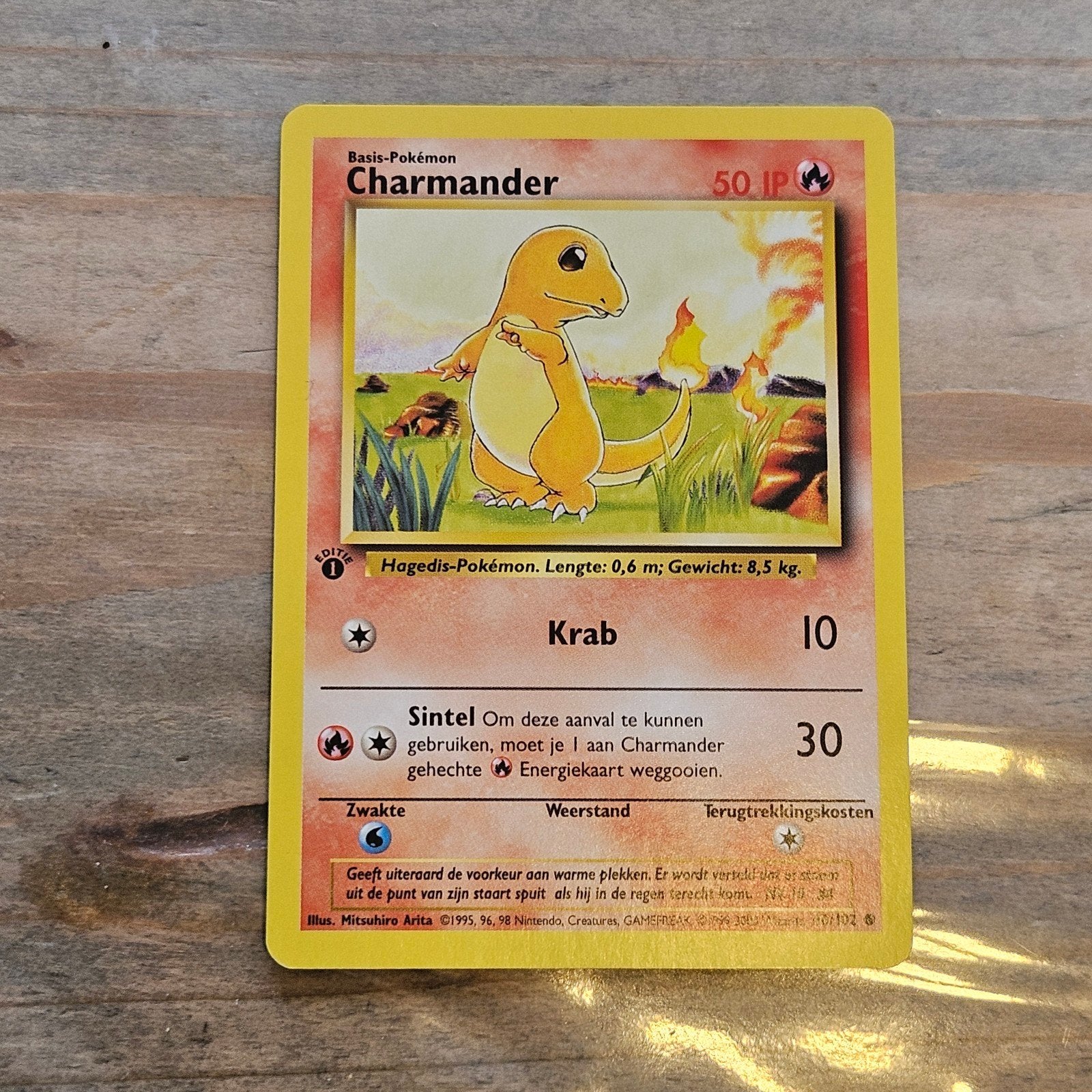 Pokémon Kaart Charmander 46/102 Base Set (1e editie), Hobby en Vrije tijd, Verzamelkaartspellen | Pokémon, Ophalen of Verzenden