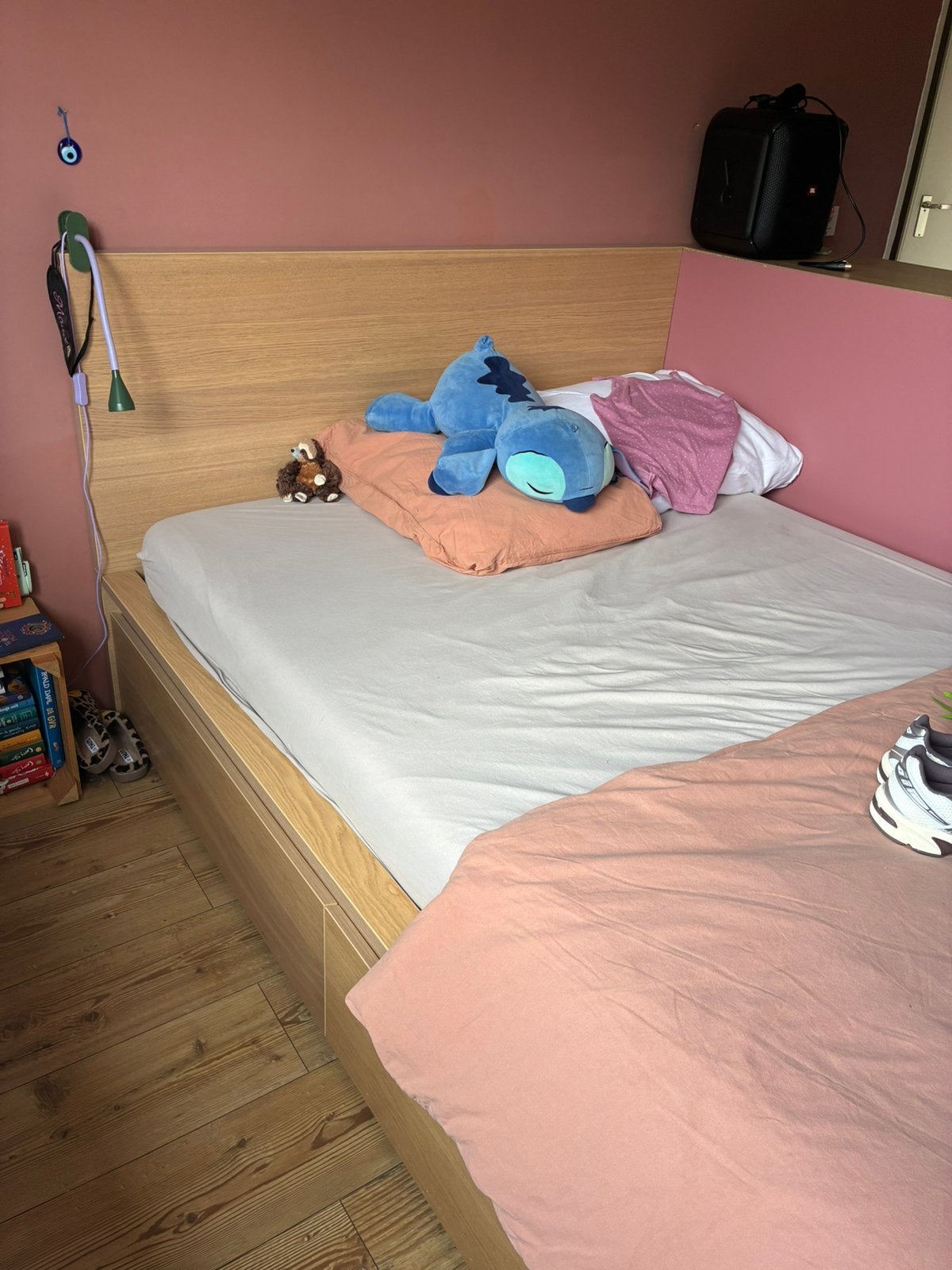 Ikea bed 140, Ophalen, Gebruikt, Tweepersoons