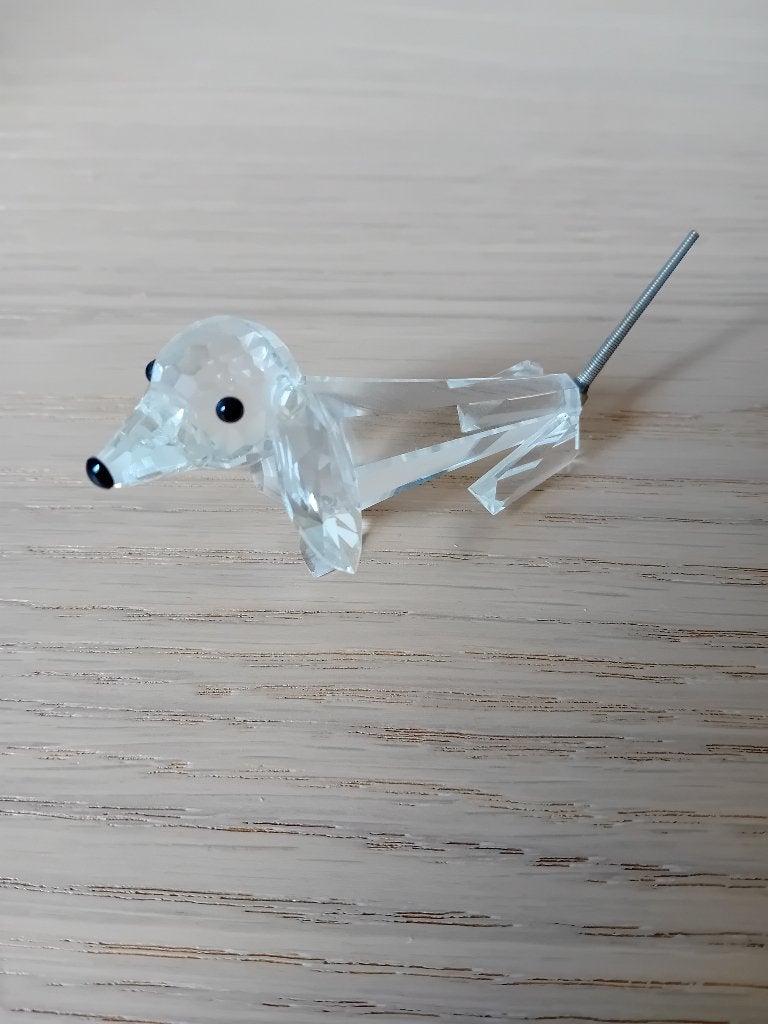 Kristallen Teckel Beeldje - Zo Goed als Nieuw, Swarovski, Ophalen of Verzenden, Zo goed als nieuw, Dier