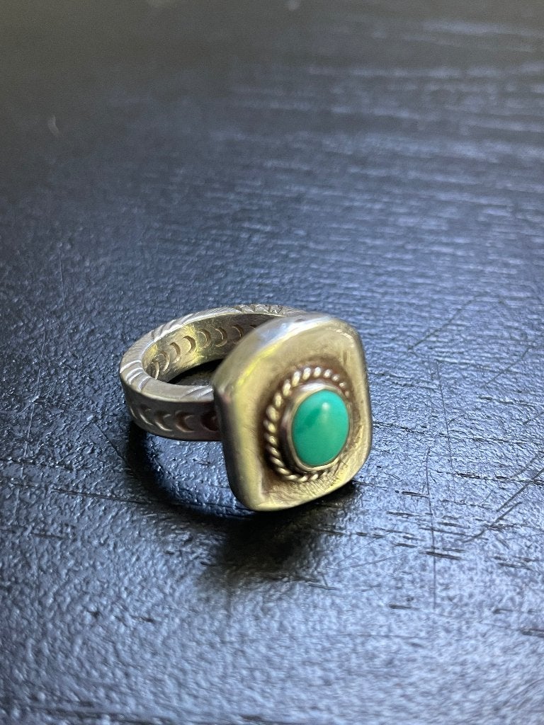 Navajo zilveren Californië ring, Sieraden, Tassen en Uiterlijk, Ophalen of Verzenden, Zo goed als nieuw, 17 tot 18, Met edelsteen
