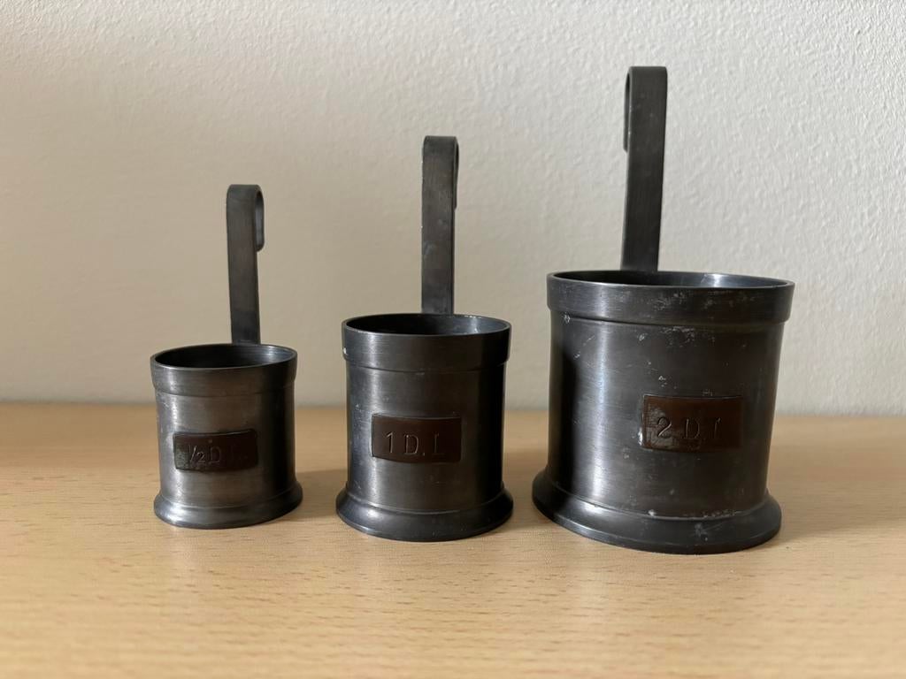 tinnen maatbekers, Antiek en Kunst, Antiek | Tin, Ophalen of Verzenden