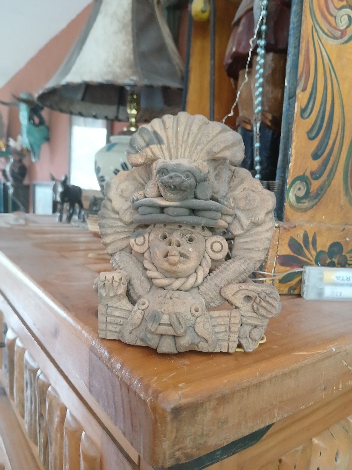 Authentiek Mexicaans beeldje van klei, Antiek en Kunst, Kunst | Beelden en Houtsnijwerken, Overige onderwerpen, Minder dan 20 cm