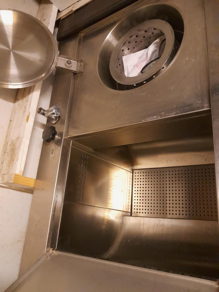 RVS Spoelbak met Afdruiprek en Afvalvermaler, Ophalen of Verzenden, Gebruikt