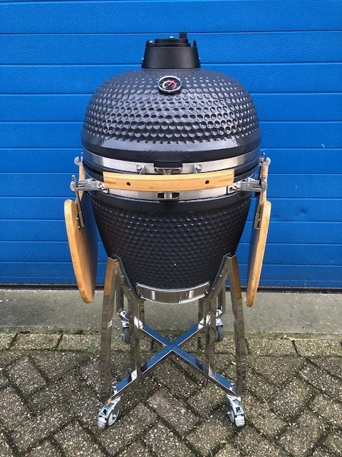 Nieuwe grijze keramische barbecue zoals green egg 21 inch, Niet ingevuld, Niet ingevuld, Nieuw, Ophalen of Verzenden