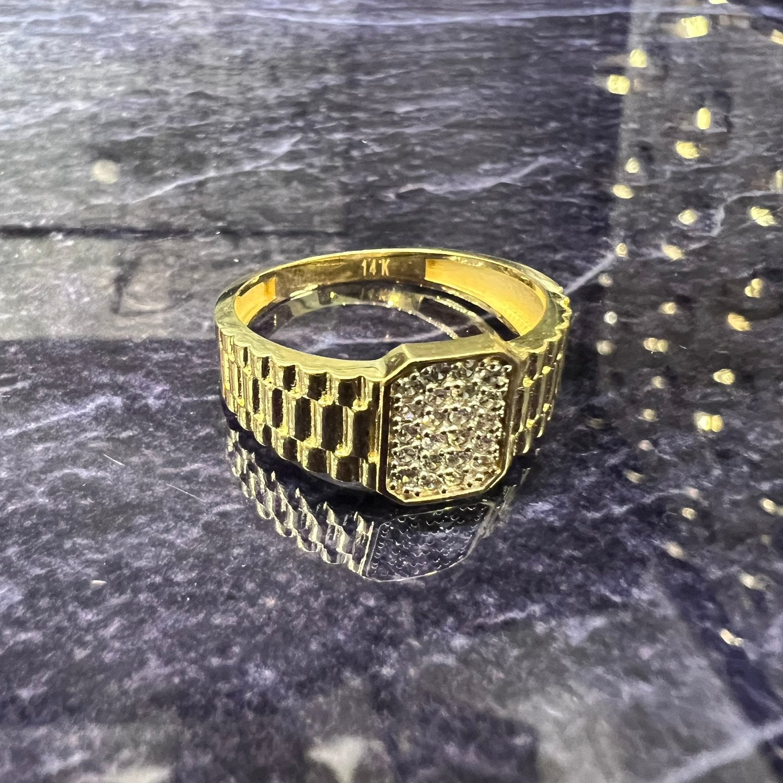 14 karaat gouden ring prachtig model, Ophalen of Verzenden, Nieuw, Goud, Heer