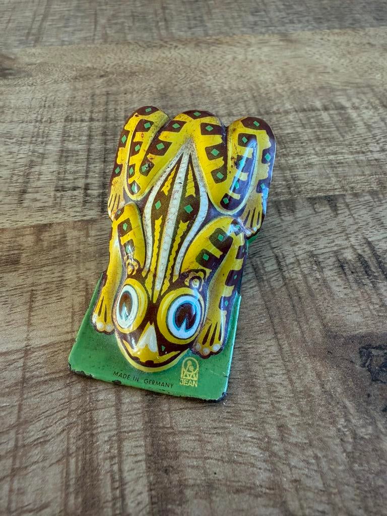 vintage tinnen kikker-clicker, speelgoed JEAN, Antiek en Kunst, Antiek | Speelgoed, Ophalen of Verzenden