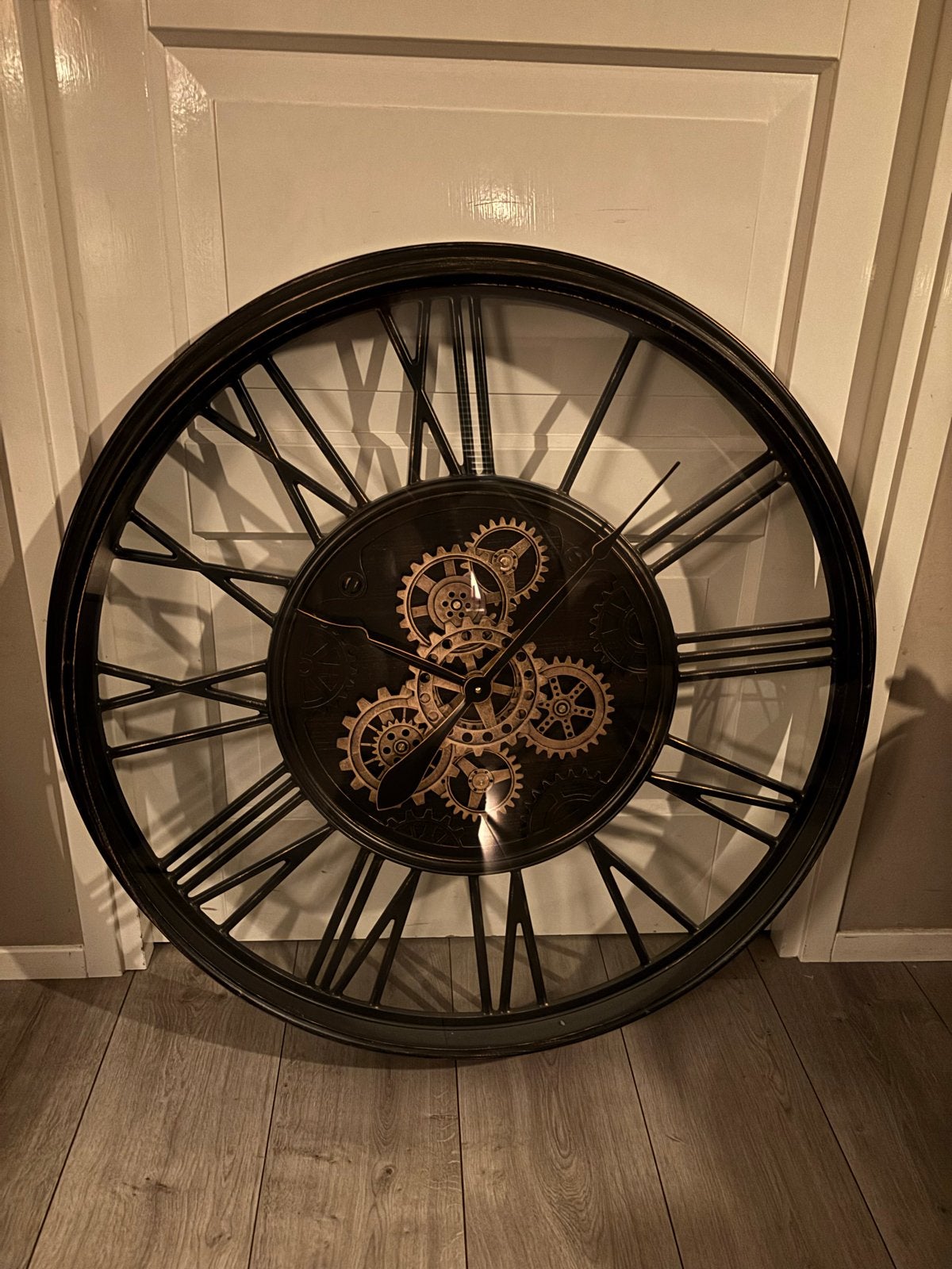 Grote industriële wandklok XXL – 86 cm, Ophalen, Wandklok, Zichtbaar uurwerk, Analoog