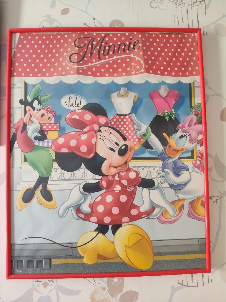 schilderij van Minnie Mouse (afm. 40 x 50 cm), Ophalen, Rood, Zo goed als nieuw, Wanddecoratie