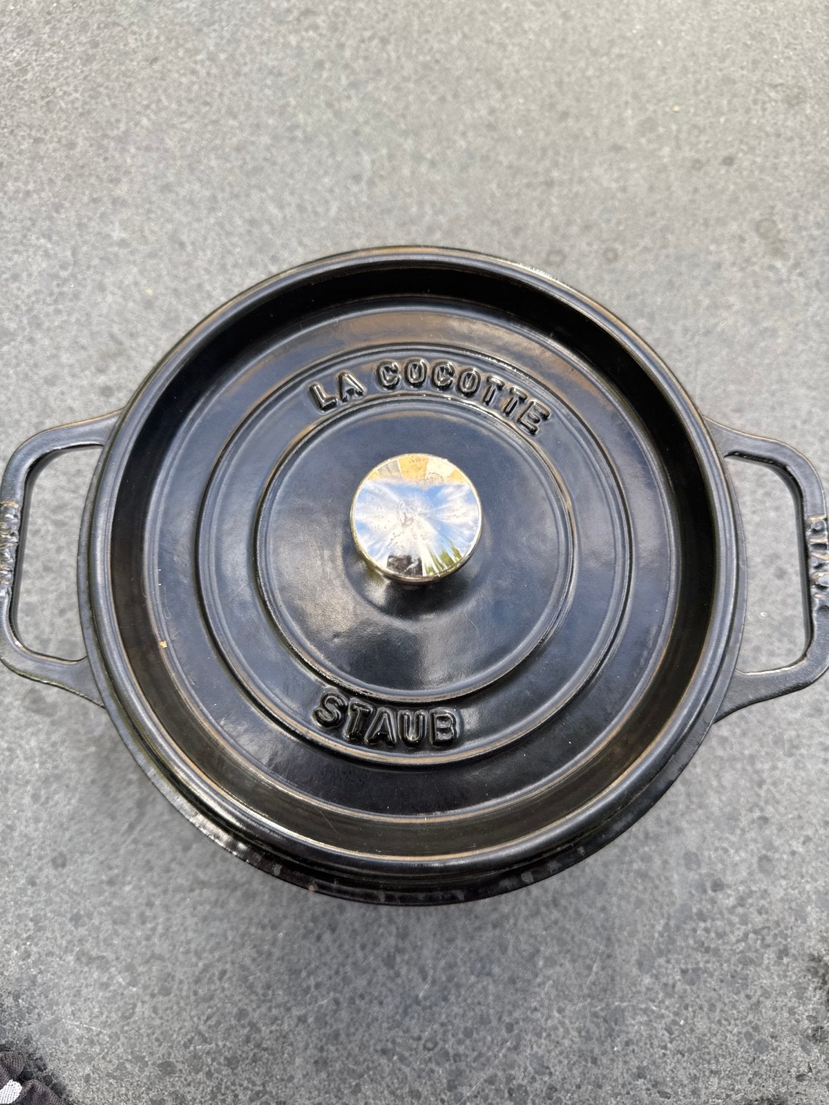 Staub La Cocotte Gietijzeren Braadpan - Zwart - 22 cm, Ophalen, Zo goed als nieuw, Geschikt voor inductie, Braadpan