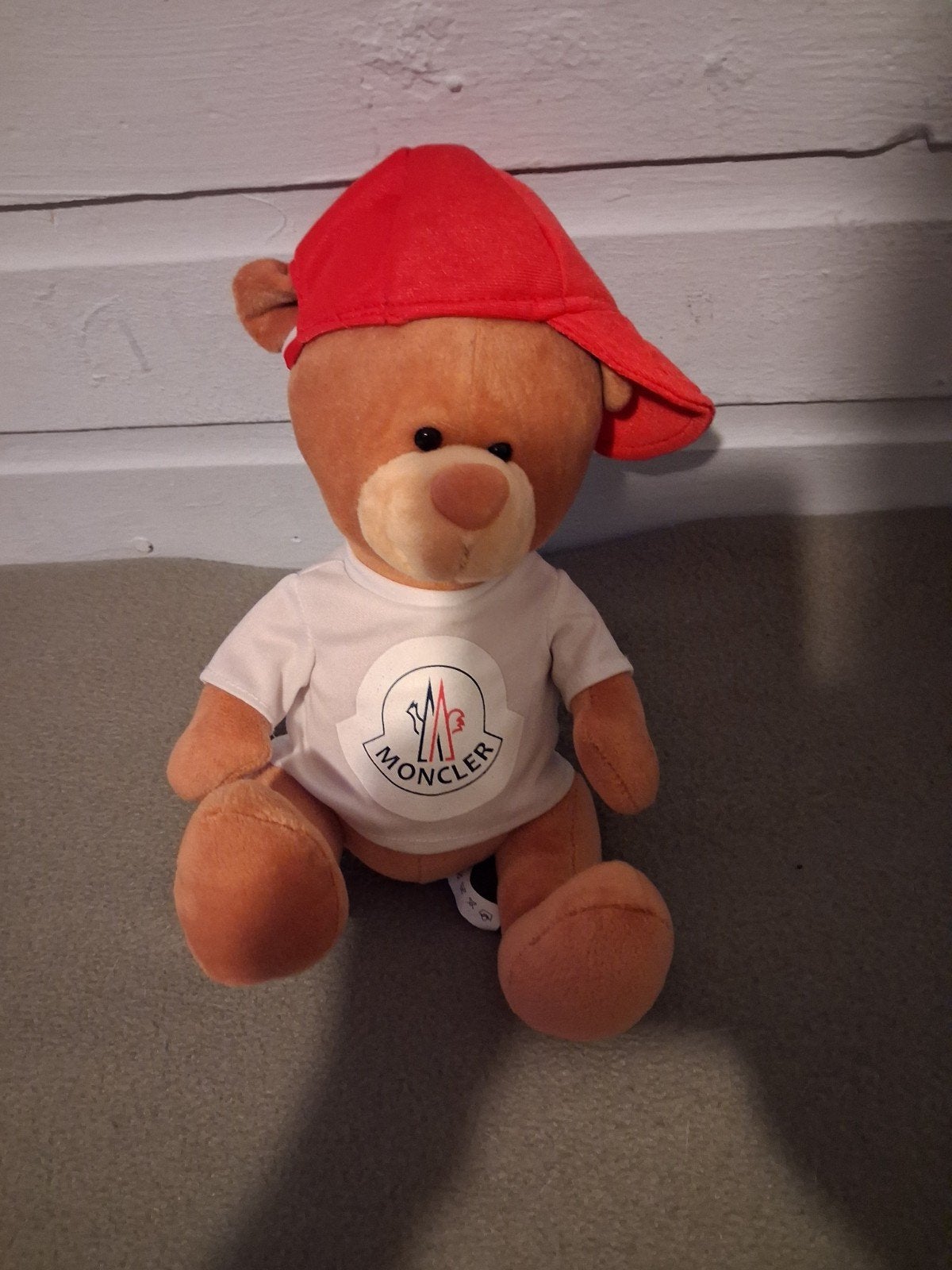 Moncler knuffelbeer, Ophalen of Verzenden, Zo goed als nieuw, Stoffen beer, Overige merken