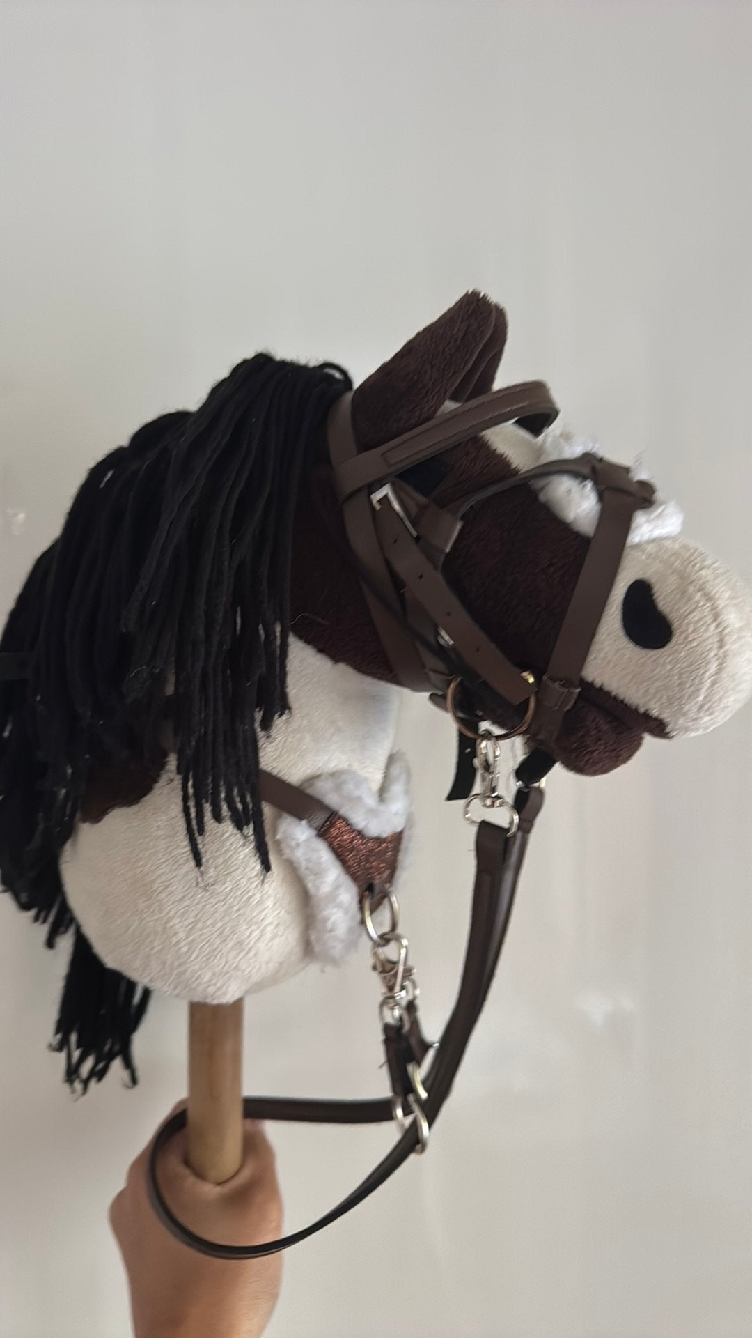 Hobby horse Bruin gevlekt , stokpaard, Ophalen, Zo goed als nieuw