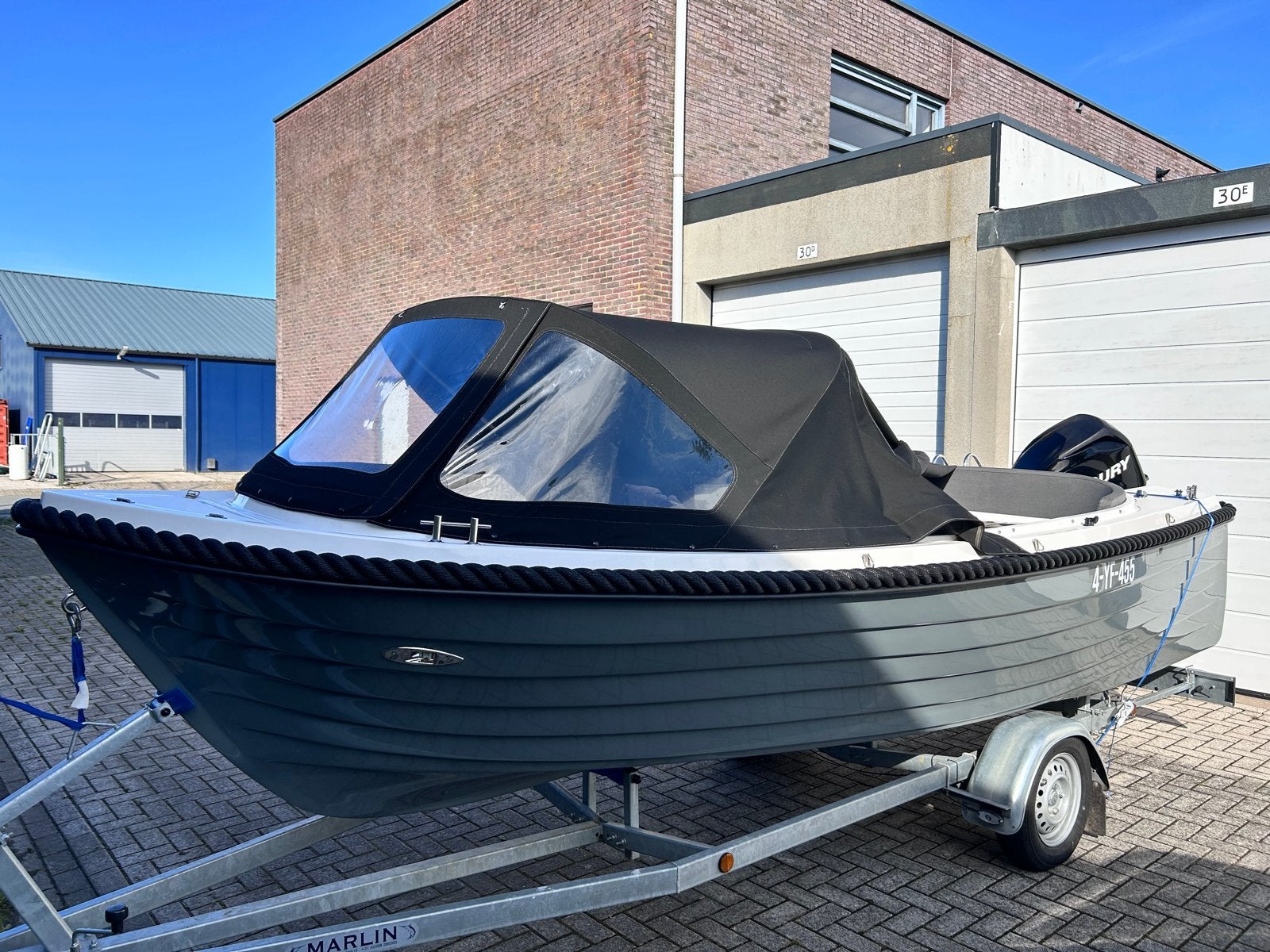 Vallory 5.55M met 50PK Mercury, Overige merken, Buitenboordmotor, Biminitop, Zo goed als nieuw
