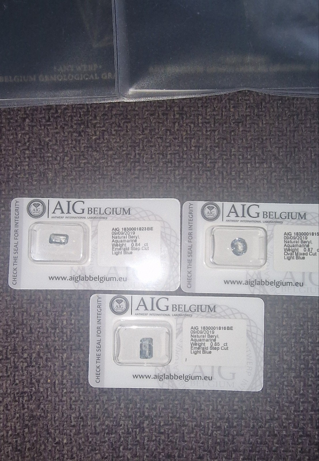 Natuurlijke Aquamarijn Edelstenen met AIG Certificaat, Ophalen of Verzenden