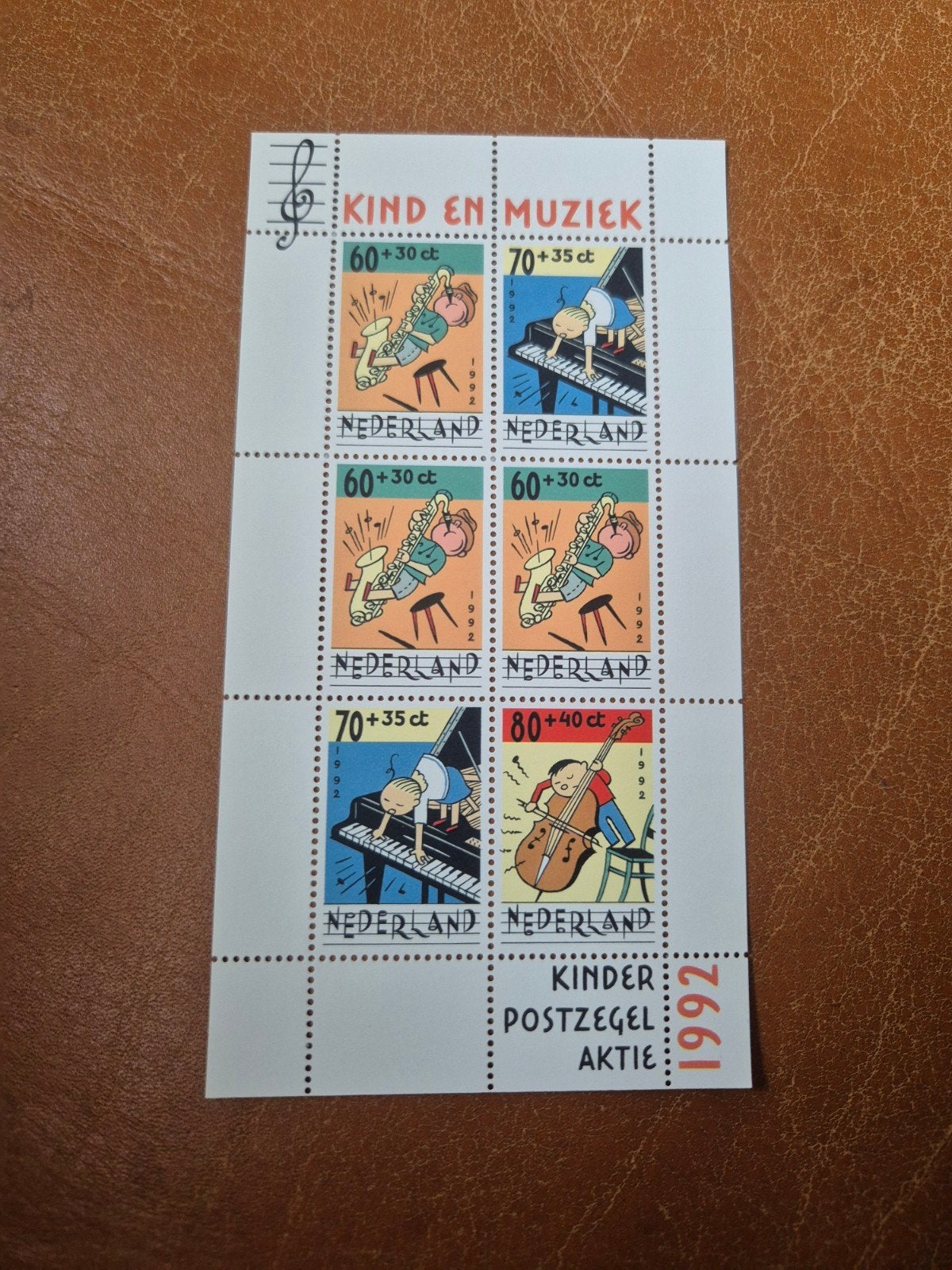 Kinder Postzegel Actie 1992 - Kind en Muziek, Ophalen of Verzenden, Na 1940, Postfris