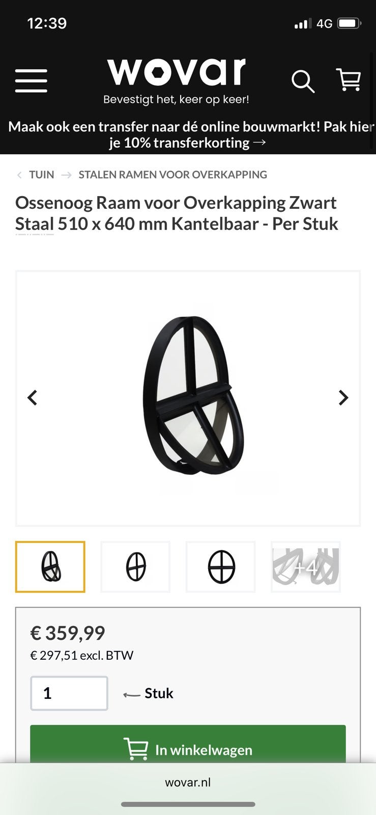 3x nieuw in doos ossenoog raam zwart staal kantelbaar, Ophalen of Verzenden, Nieuw, 160 cm of meer, Gevelraam of Ruit