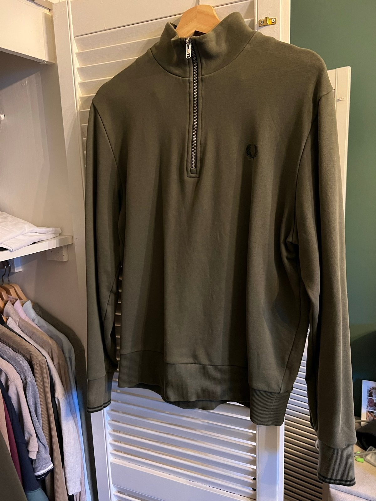 Fred Perry Half Zip Sweater - Maat M, Ophalen of Verzenden, Gedragen, Maat 48/50 (M), Groen