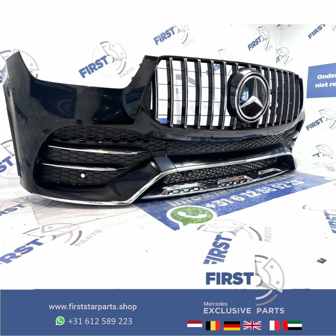 2023 (W167) V167 C167 GLE EQ AMG GT VOORBUMPER ZWART COMPLEE, Gebruikt, -, Voor, Ophalen of Verzenden