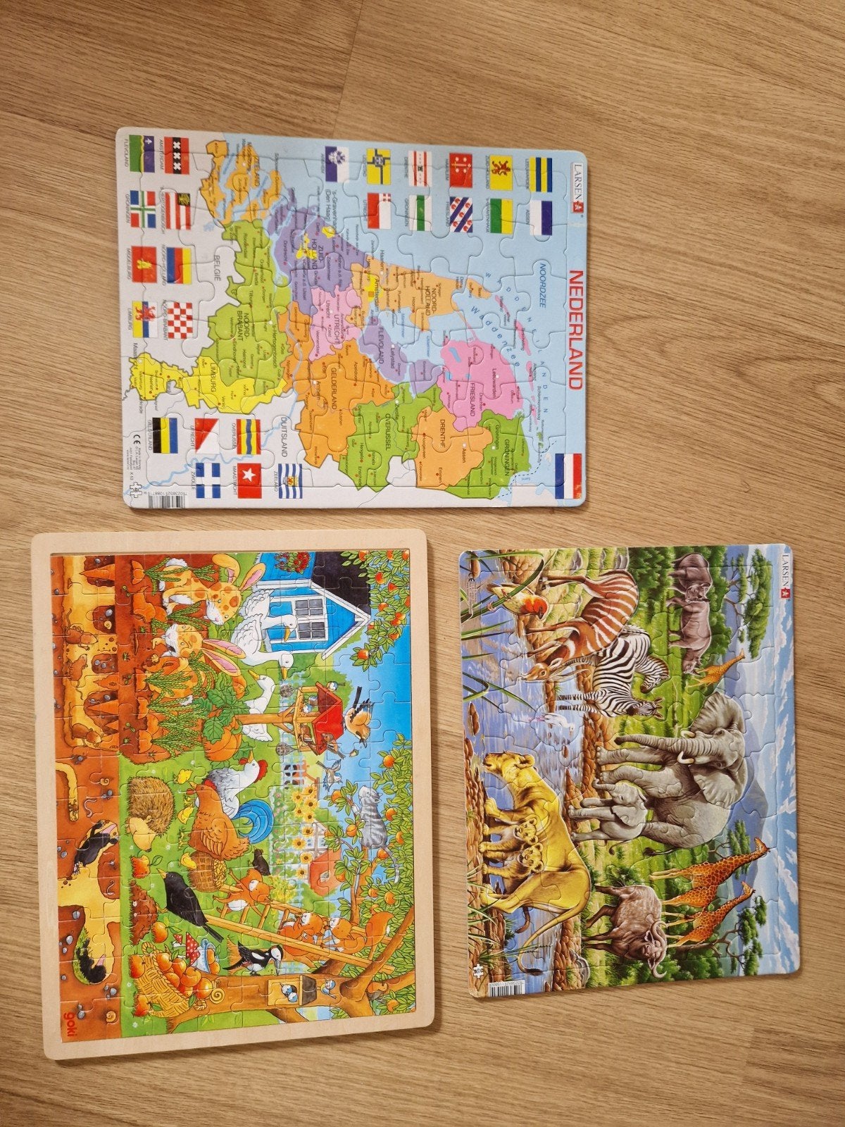 3 Larsen Puzzels: Nederland, Dieren, Boerderij (Gebruikt), Ophalen of Verzenden, Minder dan 500 stukjes
