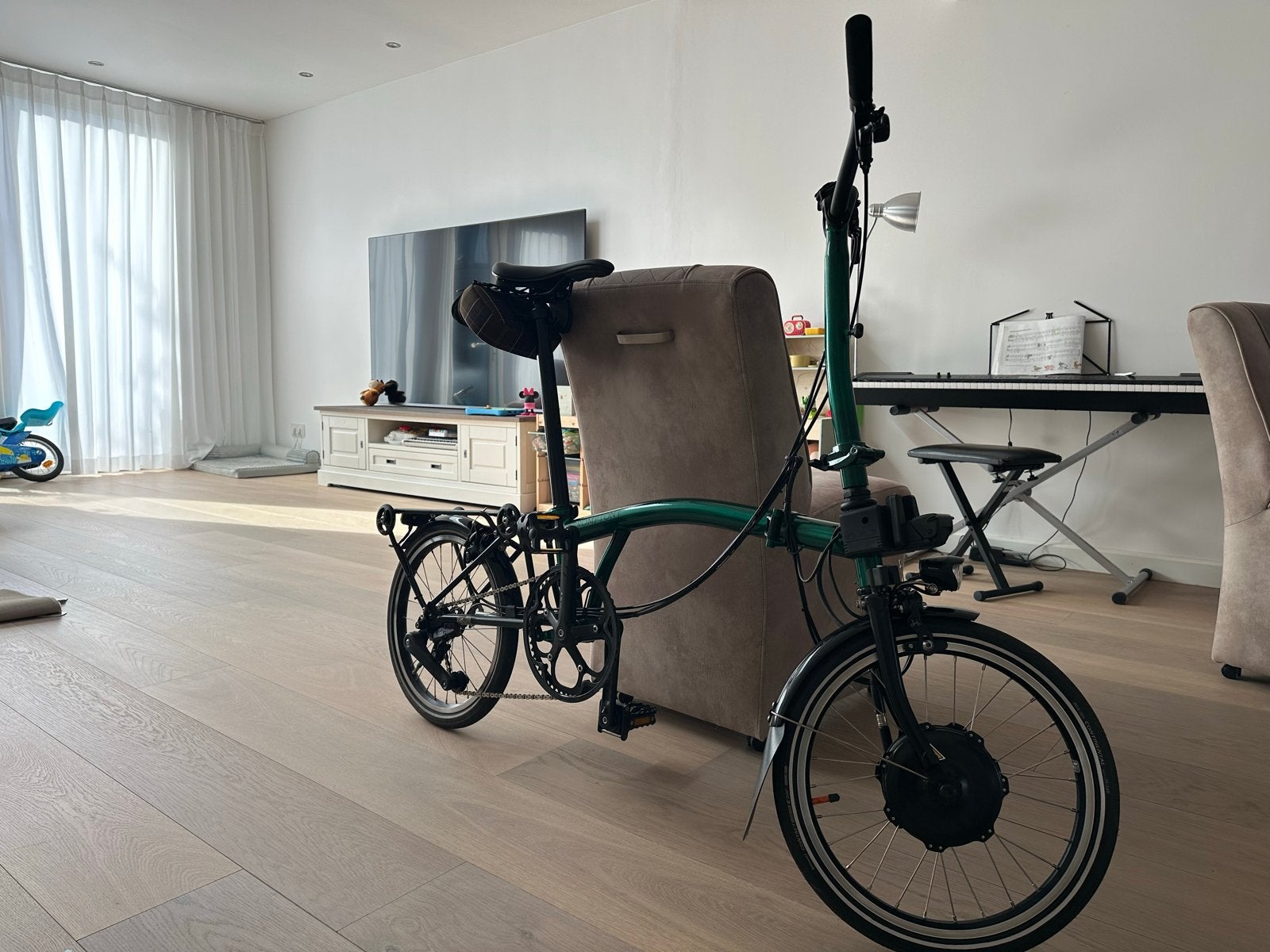 Brompton Electric vouwfiets  P-line - Zo goed als nieuw, Brompton, Velgrem, 14 tot 16 inch, Versnellingen