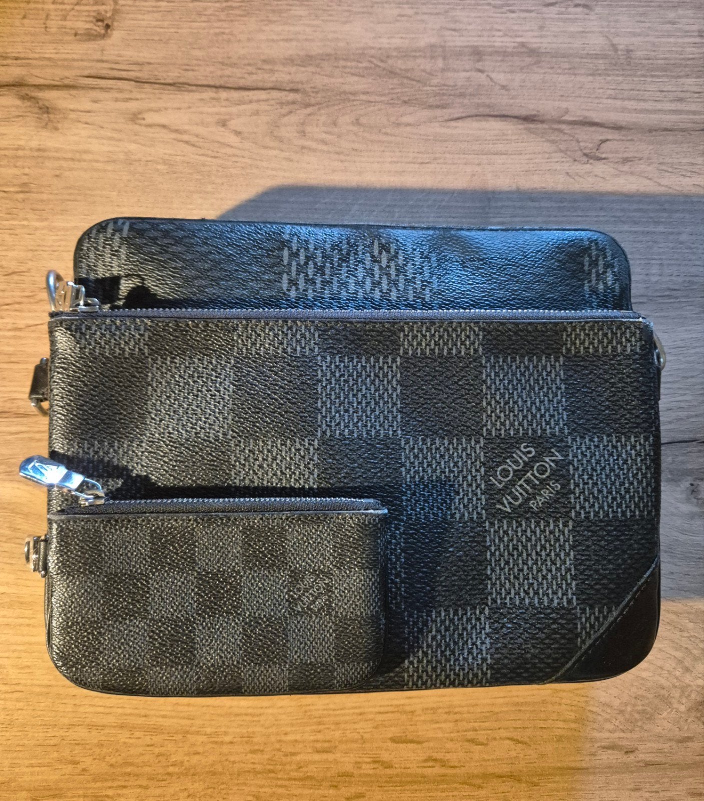LOUIS VUITTON Trio Messenger Damier Graphite, Overige merken, Gebruikt, Ophalen of Verzenden, Grijs