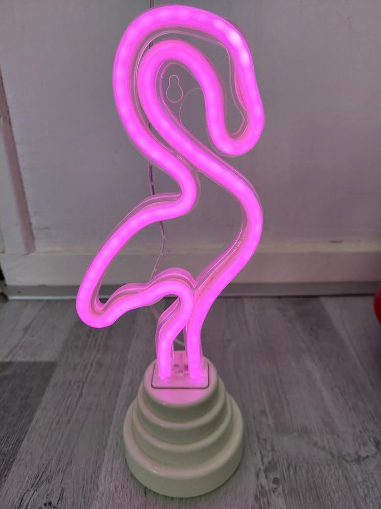 Roze Flamingo Neon Lamp - Sfeervolle Decoratie, Ophalen of Verzenden, Zo goed als nieuw, Modern, Speels, Neon, Decoratief