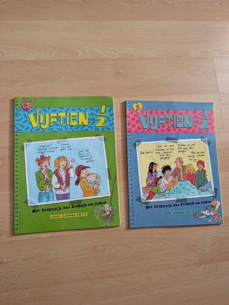 2 stripboeken Vrijftien en een half, Gelezen, Andrea Kruis, Ophalen of Verzenden, Meerdere stripboeken