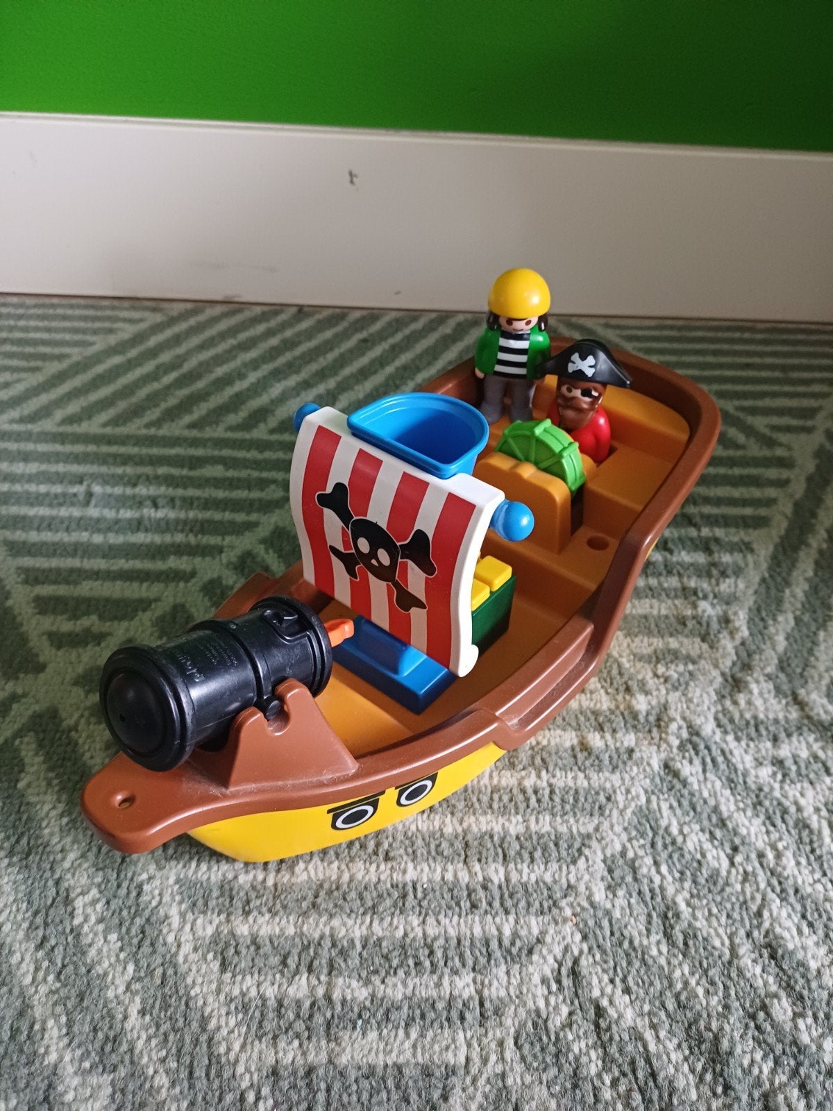 Playmobil Piratenboot met kanon en 2 figuren, Pirates, Gebruikt, Complete set, Ophalen of Verzenden