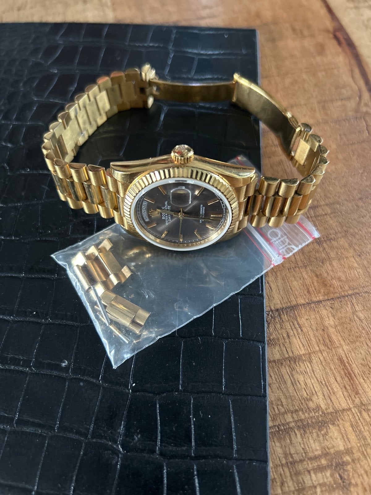 Rolex Day Date 36mm, Ophalen, Staal, Gebruikt, Rolex