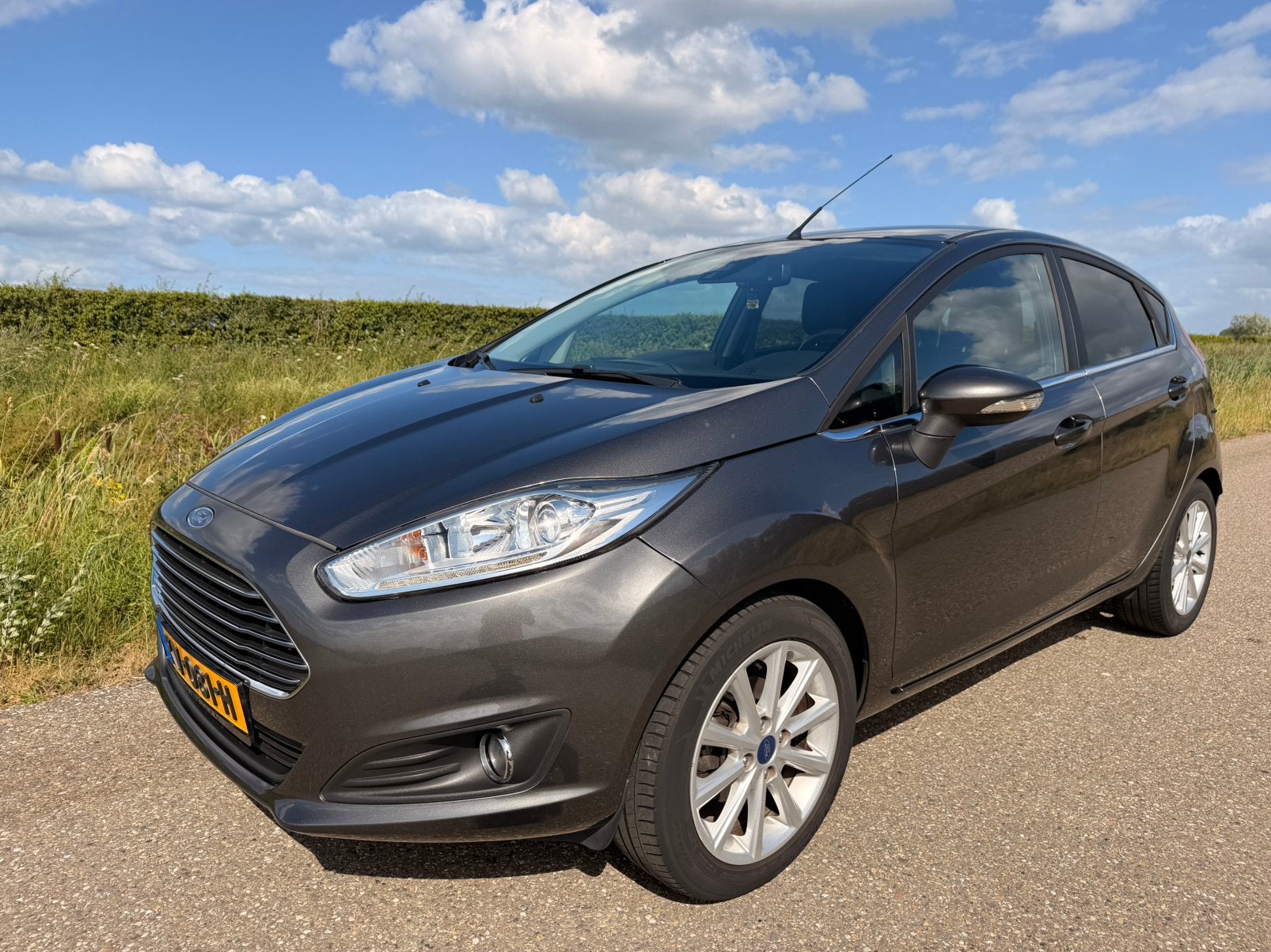 Ford Fiësta 1.0 Ecoboost 101pk 5dr 2016 Grijs Titanium, Auto's, Voorwielaandrijving, 101 pk, Zwart, 23 km/l