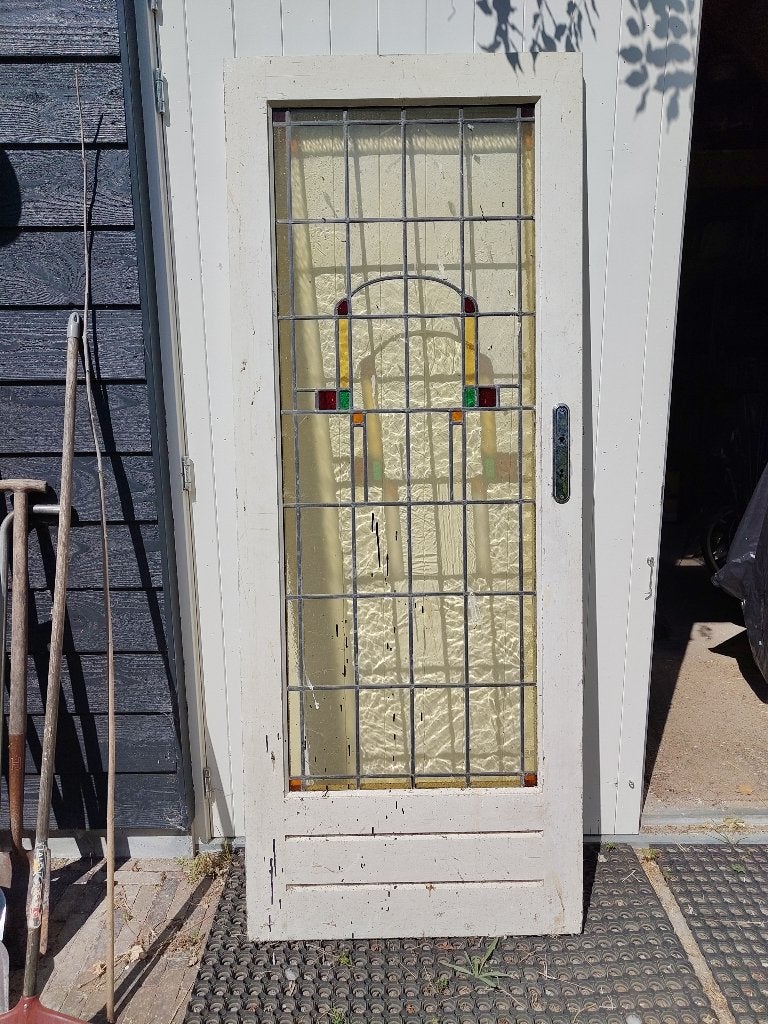 Glas in lood deur, Ophalen, Gebruikt, 80 tot 100 cm, Binnendeur