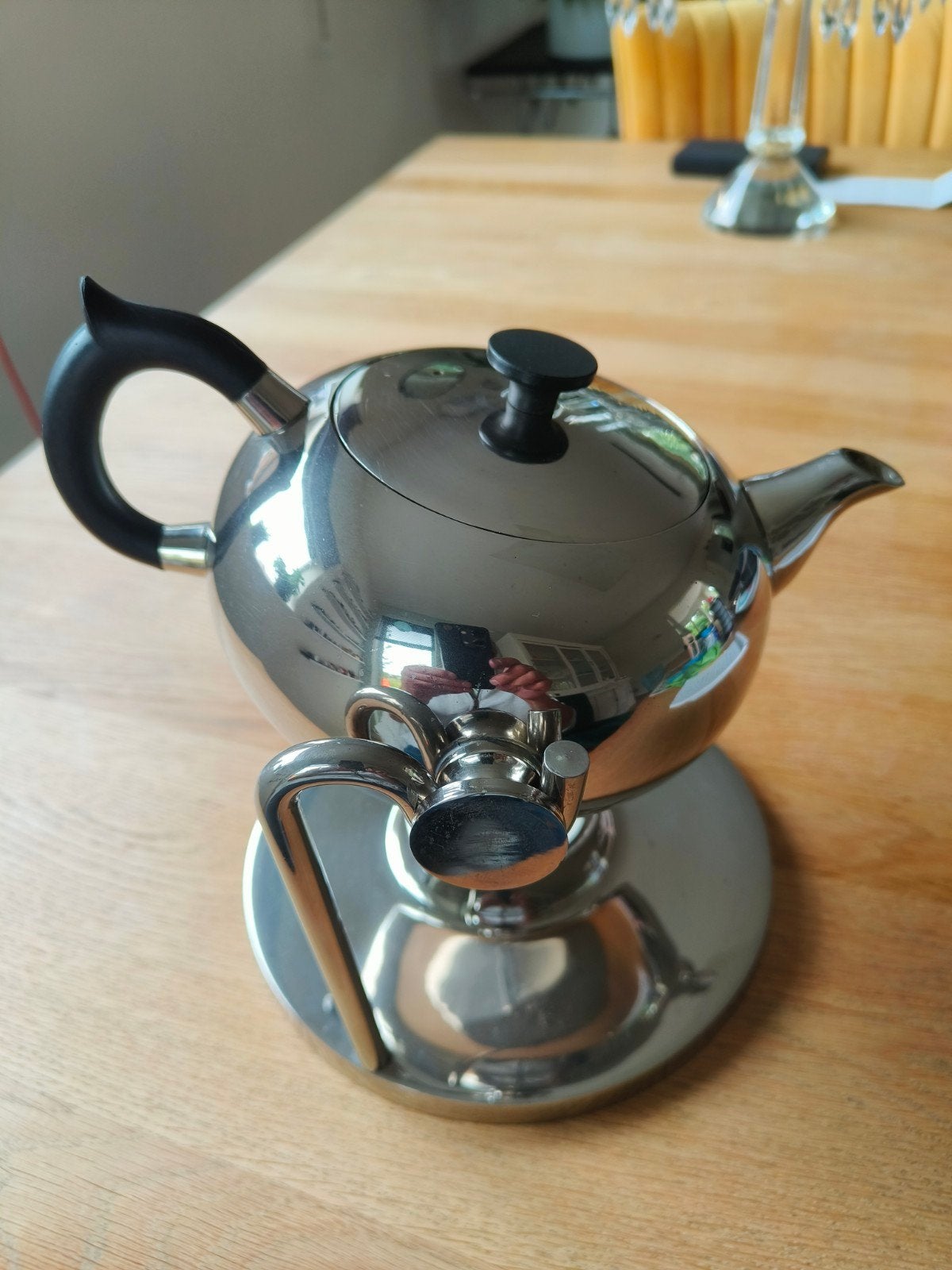 Vintage Tuimel Theepot Jaren '50 - Bauhaus Stijl, Antiek en Kunst, Ophalen of Verzenden