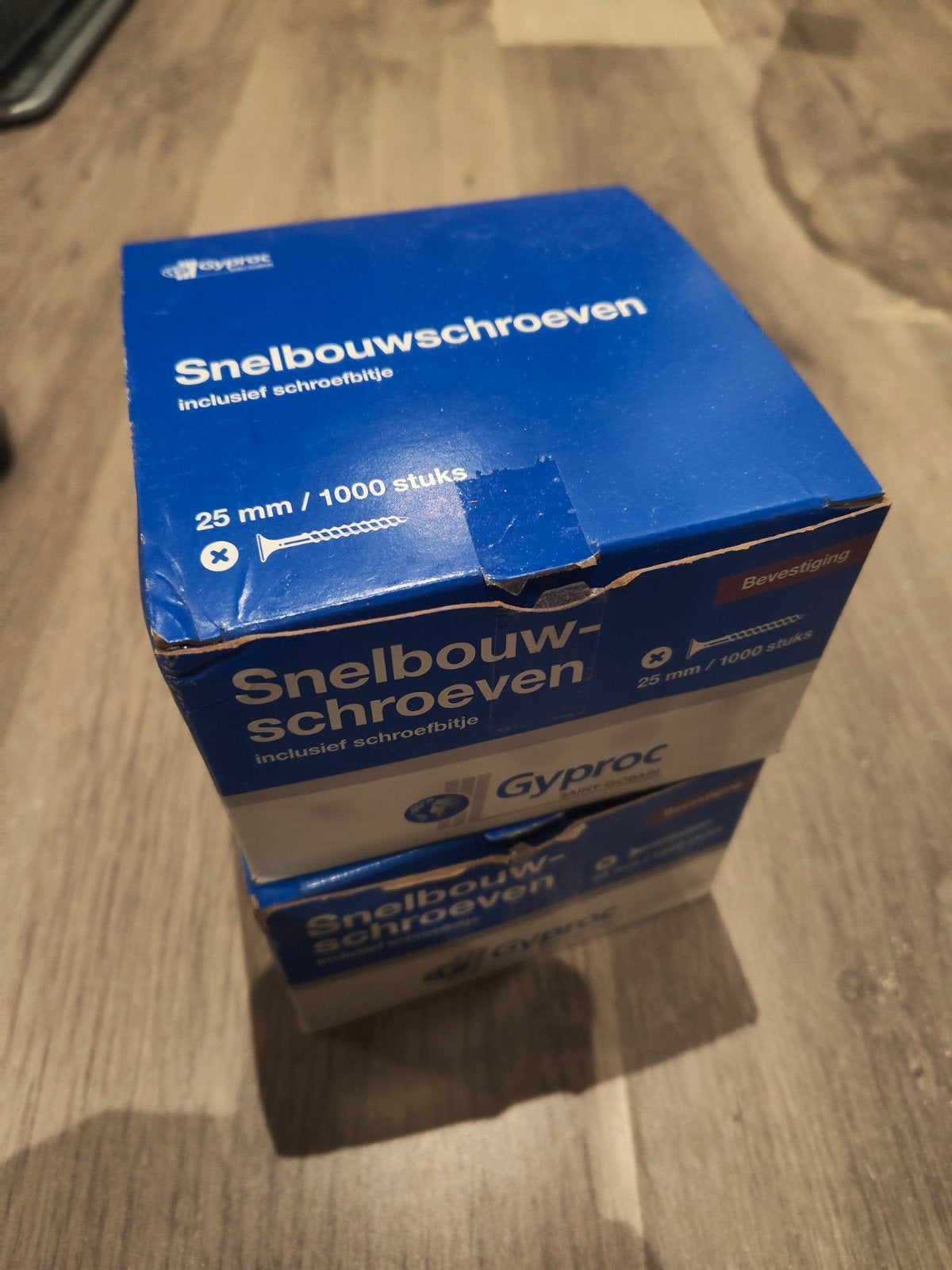 Gyproc Snelbouwschroeven 25 mm - 2x 1000 stuks, Ophalen, Nieuw, Minder dan 50 mm, Schroeven