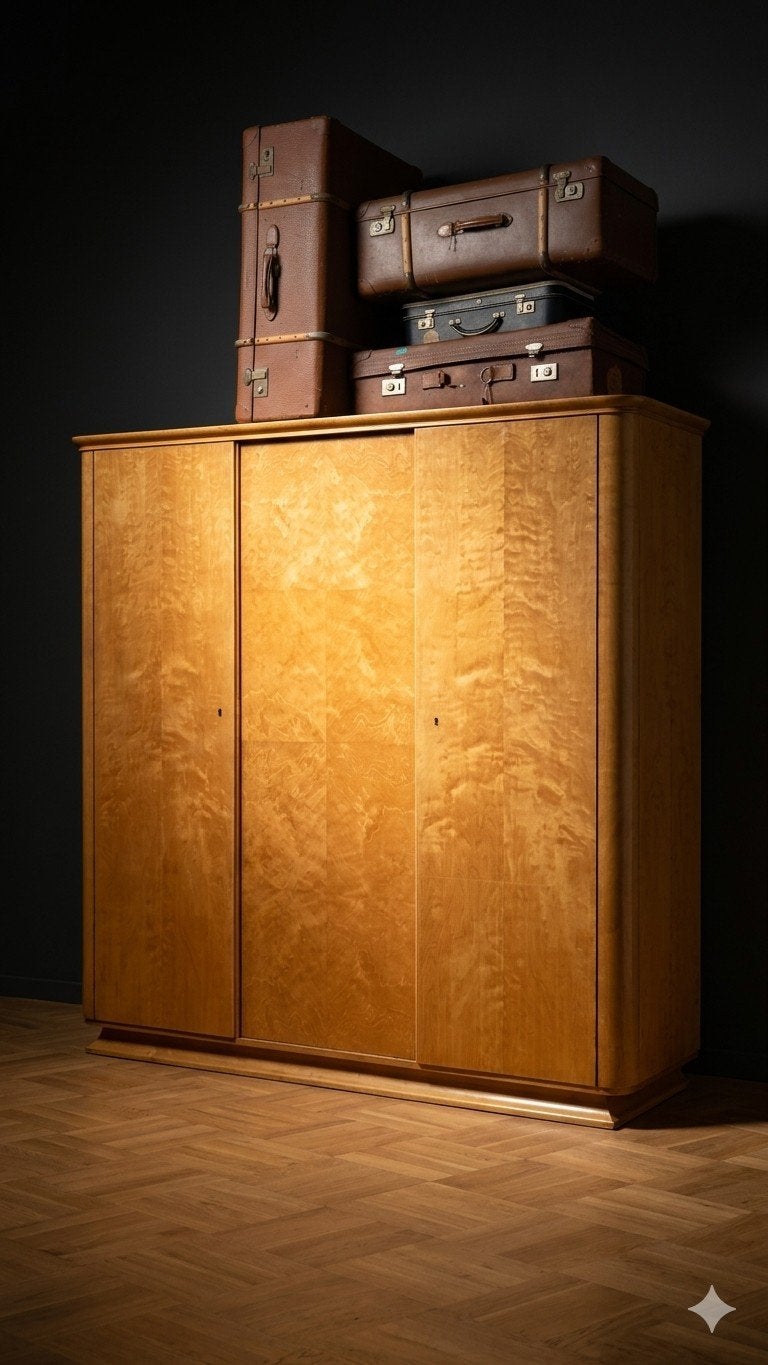 Prachtige Vintage 3-deurs Kledingkast Multi-Lux | Retro, Antiek en Kunst, Antiek | Meubels | Kasten, Ophalen of Verzenden