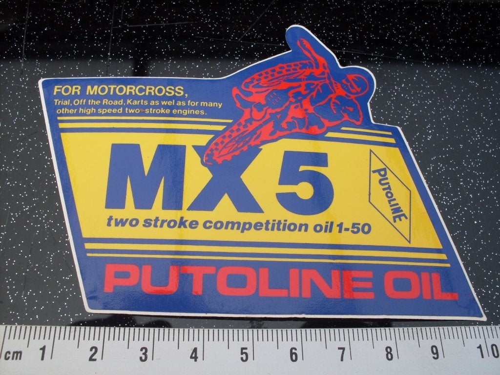 sticker putoline oil MX5 two stroke oil 1-50 motorcross cros, Verzenden, Zo goed als nieuw, Merk