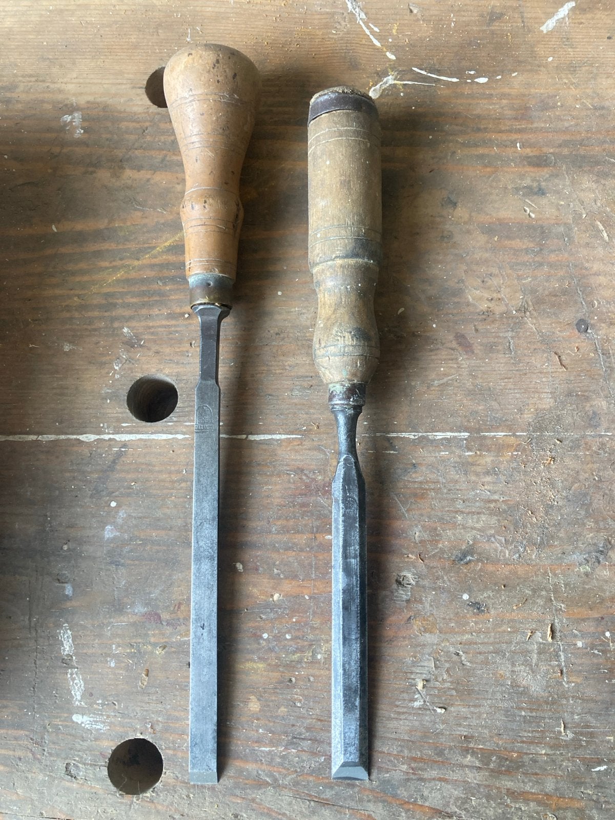 Nooitgedagt Beitels 9 en 12mm Zweeds Staal - Set, Verzenden, Gebruikt, Beitel, Nooitgedacht