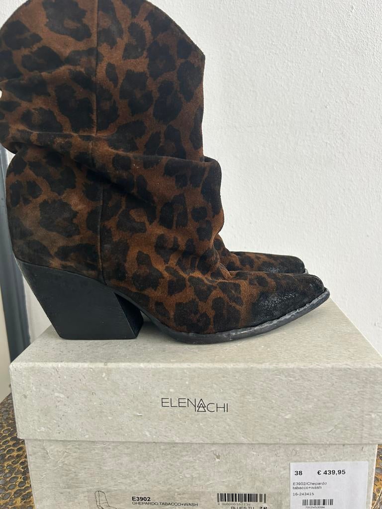 Elena iachi panter laars maat 38, Hoge laarzen, Bruin, Ophalen of Verzenden, Zo goed als nieuw