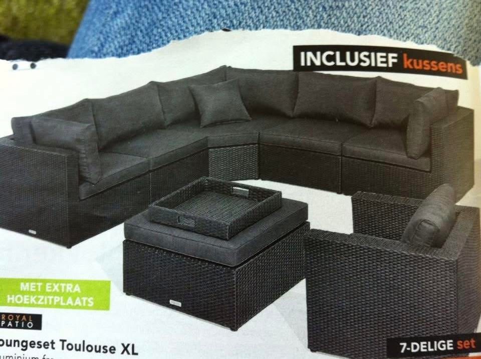 Gezocht KUSSENS Luxe Wicker Loungeset Toulouse XL, Ophalen of Verzenden, Zo goed als nieuw