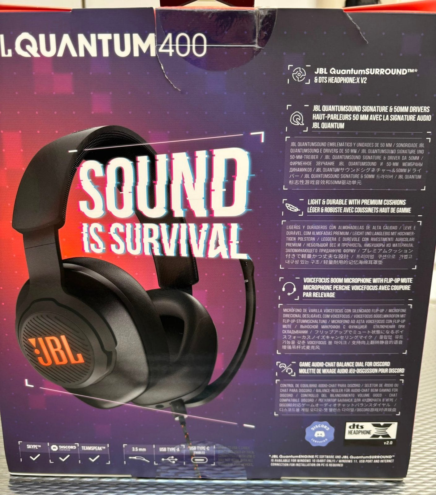 Quantum 400 JBL Gaming Headset, Computers en Software, Headsets, Ophalen, Gaming headset, Zo goed als nieuw