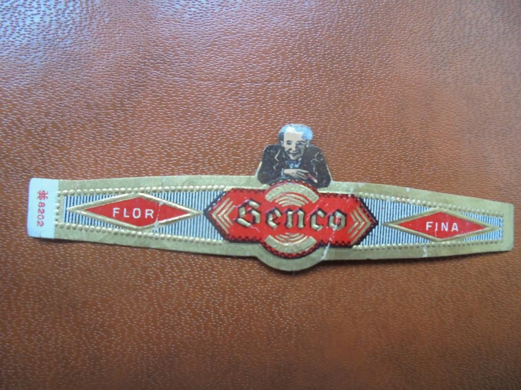 Oude sigarenband BENCO + portret en nr. HS 8202, Ophalen of Verzenden, Zo goed als nieuw, Sigarenbandjes