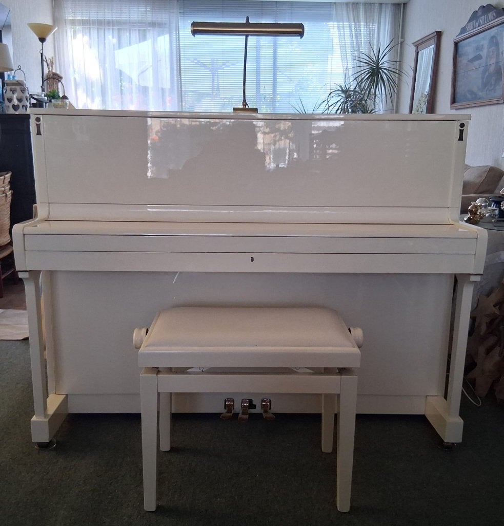 ZIMMERMANN witte hoogglans piano met RENNER mechaniek, Muziek en Instrumenten, Piano's, Ophalen, Gebruikt, Wit, Piano