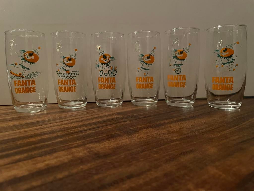 Fanta limonade glazen, Ophalen of Verzenden, Zo goed als nieuw, Overige typen